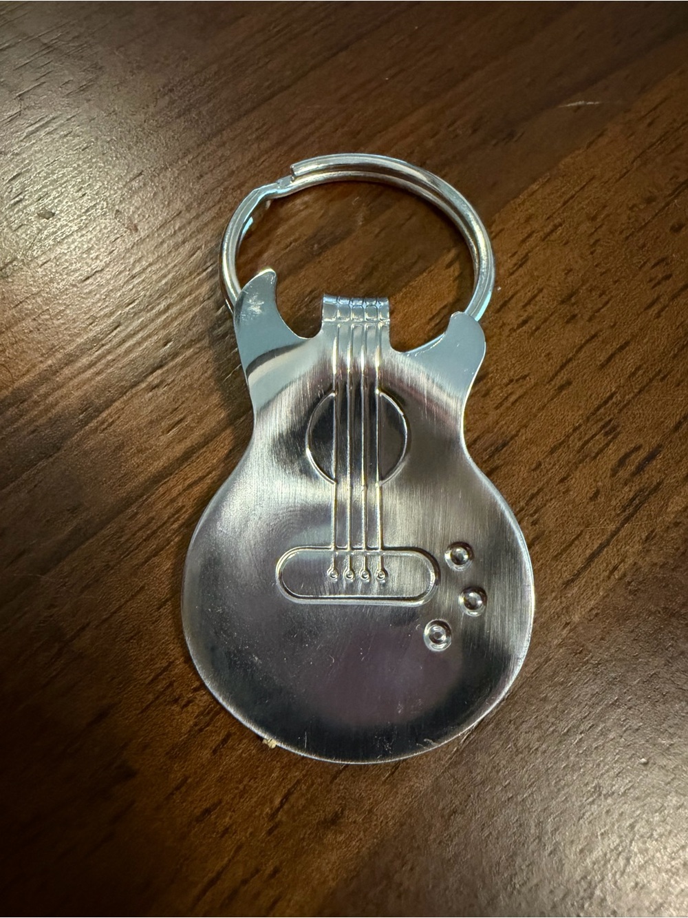 Stainless Guitar Spoon Keychain